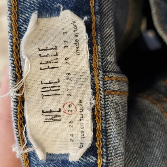 We The Free Skinny Jeans Ripped Knee Raw Hem High Rise Ankle Button Fly Women 26 - Picture 9 of 11
